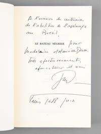 Le bateau négrier. La vie d'un poète. La vie du poète Castro Alves [ Livre dédicacé par l'auteur à Maurice Druon ]