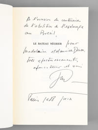Le bateau négrier. La vie d'un poète. La vie du poète Castro Alves [ Livre dédicacé par l'auteur à Maurice Druon ]