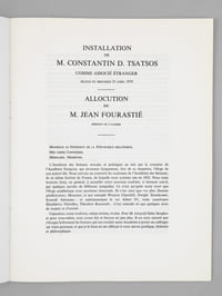 Installation de M. Constantin D. Tsatsos comme Associé Etranger. Séance du mercredi 25 avril 1979