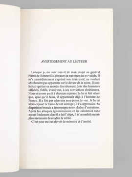 Le Général Pierre de Bénouville - Le dernier des paladins. Biographie [ exemplaire dédicacé à Maurice Druon ]. PERRIER, Guy