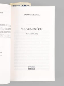 Nouveau Siècle - Journal 1999-2002 [ exemplaire dédicacé à Maurice Druon ]