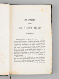 Mémoires d'une Honnête Fille [ Avec le portrait interdit par la censure ]