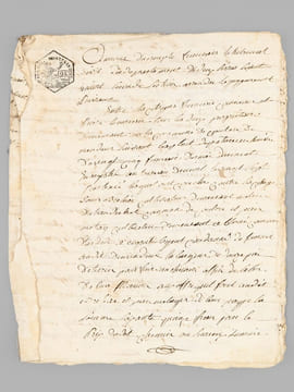 [ Lot d'archives XVIIIe et début XIXe relatifs à la commune de Magné [ Deux-Sèvres ]] I : 4 pièces XVIIIe dont acte de vente sur vélin, 8 ff. datés de ...