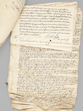 [ Lot d'archives XVIIIe et début XIXe relatifs à la commune de Magné [ Deux-Sèvres ]] I : 4 pièces XVIIIe dont acte de vente sur vélin, 8 ff. datés de ...