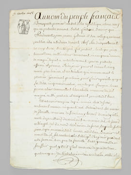 [ Lot d'archives XVIIIe et début XIXe relatifs à la commune de Magné [ Deux-Sèvres ]] I : 4 pièces XVIIIe dont acte de vente sur vélin, 8 ff. datés de ...