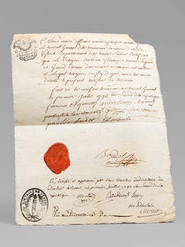 [ Certificat de civisme pour la commune de Vaivre, District de Vesoul, Haute-Saône, daté du premier juillet 1793 : ] "Nous maire officiers municipaux ...