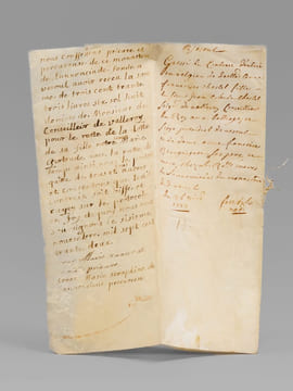 [ Manuscrit - Grosse du contrat d’entrée en religion de Damoiselle Anne Françoise Chastel fille de Sieur Jean Claude Chastel Seig. de Valleroy, ...