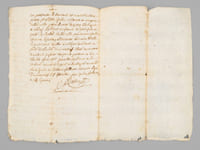 [ Manuscrit - Acte de réception à la bourgeoisie de la ville de Vesoul, daté du 15 juillet 1702 : ] "Le magistrat de la ville de Vesoul deuement [dûment] assemblé et complet en l'hostel de lad[ite] ville bien informé des bonnes vie, moeurs, fame [réputation], et réputation de m[aîtr]e Sébastien Seguin procureur et notaire Royal au bailliage et siège présidial de Vesoul originaire de Vaivre demeurant en cette ville depuis longues années, homme de franche condition dont il nous a fait conster [justifier] ayant veu la requête par luy porté pour estre receu et admis au nombre des bourgeois et haans [habitants] de cette ville pour cy- après par iceluy jouir par luy des droits privilèges et prérogatives y attribuées et dont jouissent les autres bourgeois et haans dudit Vesoul a esté receu et admis au nombre d’iceux moyennant la somme de cinquante francs monnoye de Bourgogne et deux flambeaux de cire blanche a la manière ordinaire qu’il payera au sieur Claude François Gueritot receveur de lad[ite] ville pour toute bienvenue a charge a luy de se conformer a tous édits faits et a faire par le magistrat de lad[ite] ville et d’en supporter les charges suivant ses facultés selon qu’il en prêtera le serment ès mains du sieur Pierre Phylippe Julin, vicomte et mayeur de lad[ite] ville pour seureté [sûreté] de quoy led[it] Seguin a obligé ses biens en forme de droit fait et passé en l'hostel de lad[ite] ville par devant Claude Estienne Lyautey secrétaire ordinaire d'icelle le quinzième juillet mil sept cent deux en présence de Claude Dumarchet clerc demeurant a Vesoul ayant escrit la présente et de Claude François Parizot résident aud[it] Vesoul témoins requis et soussignés avec led[it] sieur Julin et le sieur Foillenot échevin signé Dumarchef, C. F. Parizot, P. P. Julin, Foillenot, et C. E. Lyautey. »
