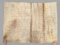 [ Acte judiciaire condamnant au dépens suite aux poursuites pour injures, Vesoul, juillet 1699 : ] "Extrait des Registres du greffe du Bailliage Royal de Vesoul. Le Bailly d’Amont au Comté de Bourgogne à tous ceux qui ces présentes verront salut, savoir faisons qu’en la cause pendante audit Bailliage. Entre Claude Carteron de Montoille, défendeur d’une part. Et Sieur Jean Seguin de Vaivre, en la qualité qu’il agit demandeur aux fins de son exploit du septième juillet mil six cent nonante neuf contrôlé le neuf, par lequel il a conclu à ce que ledit défendeur vienne déclarer qu’il tient Nicolas Seguin fils dudit demandeur, né et exempt de vice résultant des injures mentionnées audit exploit, qu’il juge pour l’amende honorable et pour la profitable à ce qu’il soit condamné à lui payer la somme de mil livres sauf taxe [ etc...…] » [On joint un second acte daté de 1709, demande de recouvrement de créance, et un troisième daté de 1708 ]