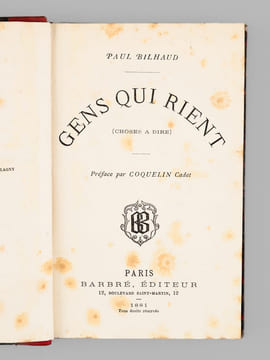 Gens qui rient (Choses à dire) [ Edition originale ]. BILHAUD, Paul