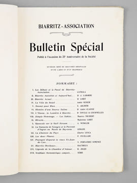 Biarritz-Association. Bulletin Spécial Publié à l'occasion du 25e Anniversaire de la Société [ Edition originale ][ Contient : ] I. Les Débuts et le ...