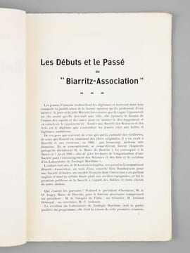 Biarritz-Association. Bulletin Spécial Publié à l'occasion du 25e Anniversaire de la Société [ Edition originale ][ Contient : ] I. Les Débuts et le ...