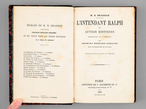 L'Intendant Ralph et autres histoires. BRADDON, Miss E. ; Derosne, Charles-Bernard (trad.)