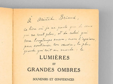 Lumières et Ombres - Souvenirs et confidences [ Exemplaire dédicacé par l'auteur à Aristide Briand ]. BRULAT, Paul (1866-1940)