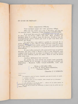 Herm. Histoire locale de la paroisse et de l'église [ Livre dédicacé par l'abbé Lesbats - Exemplaire corrigé par René Cuzacq ]. LAMAIGNERE, Raphaël ...