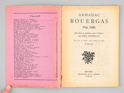 Armanac Rouergas Per 1926 