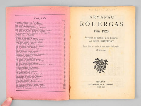 Armanac Rouergas Per 1926 . COLLECTIF