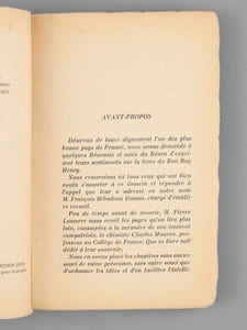 Plaisir du Béarn [ Contient : ] Panneaux pour un paravent de Lendresse (Francis Jammes) ; Souvenirs de la rue Sablière (Louis Barthou) ; Belles feuilles arrachées par la mort au Béarn (Charles de Bordeu) ; Fragment de Journal au Béarn (Paul-Jean Toulet) ; Vacances béarnaises (Tristan Derème) ; Les Enfances de Henri IV à Pau (Henry Bordeaux) ; Conquêtes du Béarn (A. Champetier de Ribes) ; Pau, station philosophique et poétique (F. Duhourcau) ; Le Béarn, département littéraire (M. Martin du Gard) ; D'un Béarn romantique et conformiste (Emmanuel Berl) ; La Vallée d'Aspe et sa Pleureuse (F. Ribadeau Dumas) ; Retour de Lourdes (Michelle et Paul Bléry) ; Un savant béarnais : le souvenir de Charles Moureu (Pierre Lasserre) ; Alfred de Vigny en Béarn (Franz Toussaint) ; Plaisir des Vins du Béarn (Bernard Nabonne).