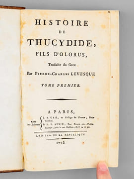 Histoire de Thucydide, Fils d'Olorus (4 Tomes - Complet) . LEVESQUE, Pierre-Charles