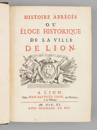 Histoire abrégée ou éloge historique de la ville de Lion [ Edition originale ] [ Ville de Lyon ]
