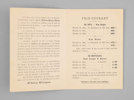 Lot de 30 menus anciens, dont nombreux menus à Bordeaux et région bordelaise dont : Dîners offerts par ou en l'honneur d'Honoré Picon, Propriétaire à ...
