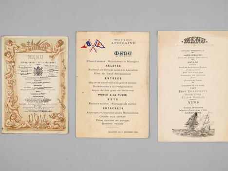 Lot de 30 menus anciens, dont nombreux menus à Bordeaux et région bordelaise dont : Dîners offerts par ou en l'honneur d'Honoré Picon, Propriétaire à ...