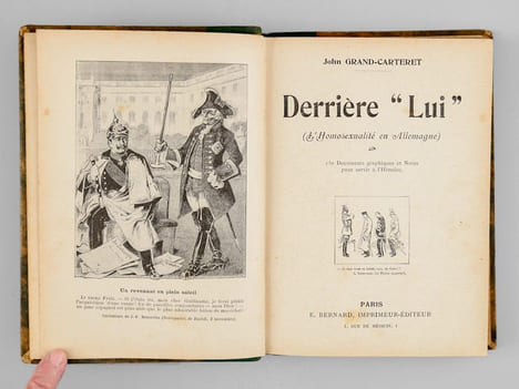 Derrière "Lui". (L'Homosexualité en Allemagne). 150 Documents graphiques et Notes pour servir à l'Histoire [ Edition originale ]. GRAND-CARTERET, John