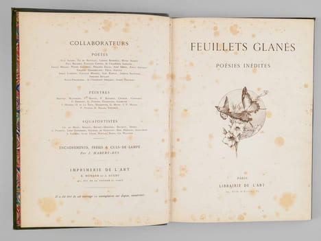 Feuillets glanés. Poésies inédites.. COLLECTIF ; AICARD Jean ; DE BANVILLE Théodore ; BENEDITE Léonce ; BERNÈS Henri ; BOURGET Paul ; COPPÉE François ...