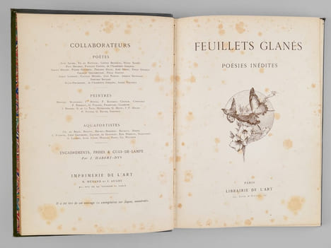 Feuillets glanés. Poésies inédites.. COLLECTIF ; AICARD Jean ; DE BANVILLE Théodore ; BENEDITE Léonce ; BERNÈS Henri ; BOURGET Paul ; COPPÉE François ...