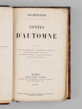 Contes d'automne [ Edition originale ] [ Contient : ] Le Chien des musiciens, Souvenirs des funambules, Histoire de Madame d'Aigrizelles, Le Comédien ...