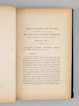 Conférence Ravignan de Bordeaux [ Recueil de Comptes-rendus de 1885 à 1892 ] Séance solennelle de clôture tenue sous la présidence de M. le baron de ...