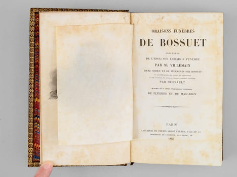Oraisons funèbres de Bossuet. BOSSUET, Jacques-Benigne ; (VILLEMAIN, Abel Francois ; DUSSAULT, Jean-Joseph ; FLECHIER, Esprit ; MASCARON, Jules)