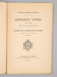 Quelques Livres non cités dans la Quatrième et dernière édition du Guide de l'Amateur de Livres à Vignettes et à Figures du XVIIIe siècle. Mélanges bibliographiques. 