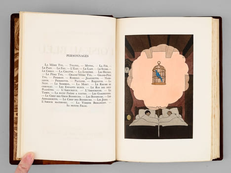 L'Oiseau bleu. Féerie en six actes et douze tableaux représentée pour la première fois sur le Théâtre artistique de Moscou,le 30 septembre 1908, et à ...