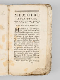 Mémoires pour M. le Duc d'Aiguillon [ Edition originale ]