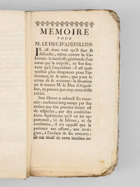 Mémoires pour M. le Duc d'Aiguillon [ Edition originale ]