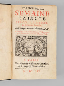 L'Office de la Semaine Saincte selon le Messel & Breviaire Romain