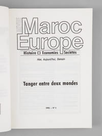 Revue Maroc Europe. Histoire, Économies, Sociétés. 1991 N° 1 : Tanger entre deux mondes