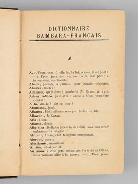 Dictionnaire bambara-francais et francais-bambara. SAUVANT, Mgr