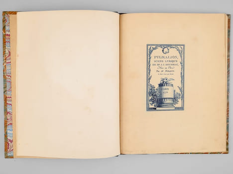 Pygmalion. Scène lyrique de J.-J. Rousseau. Illustrations de Moreau le Jeune. Suivi d'une idylle par Berquin. Vignettes de Marillier. ROUSSEAU, ...