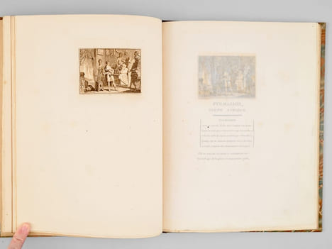 Pygmalion. Scène lyrique de J.-J. Rousseau. Illustrations de Moreau le Jeune. Suivi d'une idylle par Berquin. Vignettes de Marillier. ROUSSEAU, ...