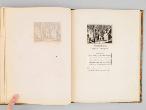 Pygmalion. Scène lyrique de J.-J. Rousseau. Illustrations de Moreau le Jeune. Suivi d'une idylle par Berquin. Vignettes de Marillier. ROUSSEAU, ...