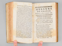 Mercure de France dédié au Roi [ Mois de Novembre 1783 : numéros 44, 45, 46, 47, 48 ] contenant Le Journal Politique des principaux événemens de toutes les Cours ; les Pièces fugitives nouvelles en vers & en prose ; l'Annonce & l'Analyse des Ouvrages nouveaux ; les Inventions & Découvertes dans les Sciences & les Arts ; les Spectacles, les Causes célèbres ; les Académies de Paris & des Provinces ; la Notice des Édits, Arrêts ; les Avis particuliers, &c. &c. 