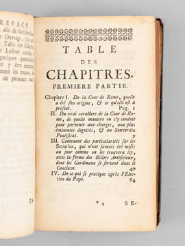 Tableau de la Cour de Rome, Dans lequel font représentés au naturel sa Politique, & son Gouvernement tant Spirituel, que Temporel, Les Cérémonies ...