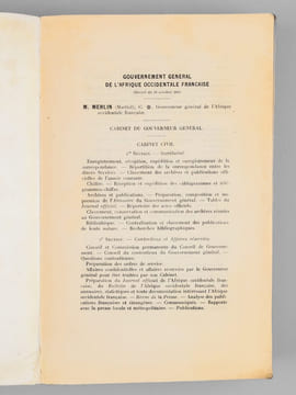 Annuaire du Gouvernement général de l'Afrique occidentale française. Année 1922. Collectif