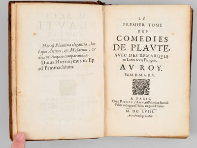 Comédies de Plaute, avec des Remarques en Latin & en François, au Roy (4 Tomes - Complet) M. Accii Plauti Comoediae In Quatuor Tomos digestae.