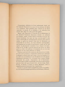 Catalogue de la bibliothèque de feu M. Reinhold Dezeimeris, Officier de la Légion d'Honneur, Ancien Président du Conseil Général de la Gironde, Membre de l'Académie des Sciences, Belles-Lettres et Arts de Bordeaux, Correspondant de l'Institut. Première partie. Vente du Lundi 26 au Samedi 31 Janvier 1914, Hotel des Ventes, rue Voltaire, 7 [ Bordeaux ]