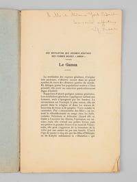 Le Ganza. Une mutilation des organes génitaux des femmes noires "Banda". [ Edition originale - Livre dédicacé par l'auteur ]