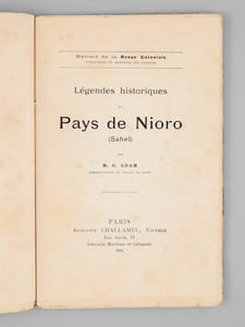 Légendes historiques du Pays de Nioro (Sahel)