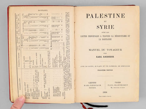 Palestine et Syrie avec les routes principales à travers la Mésopotamie et la Babylonie. Manuel du voyageur. BAEDEKER, Karl